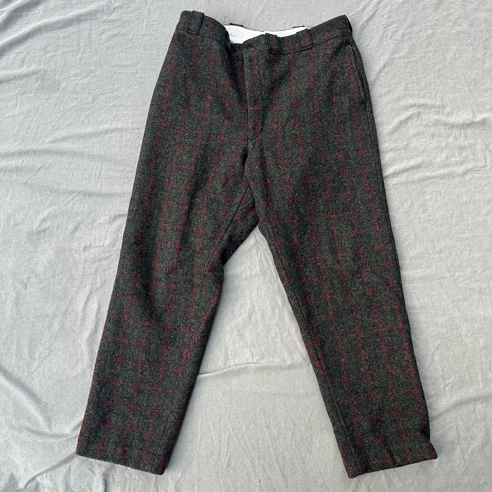 Vintage Johnson Woolen Mills Vermont Mens Adirondack Plaid Pants Heavy Wool